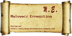 Malovecz Ernesztina névjegykártya